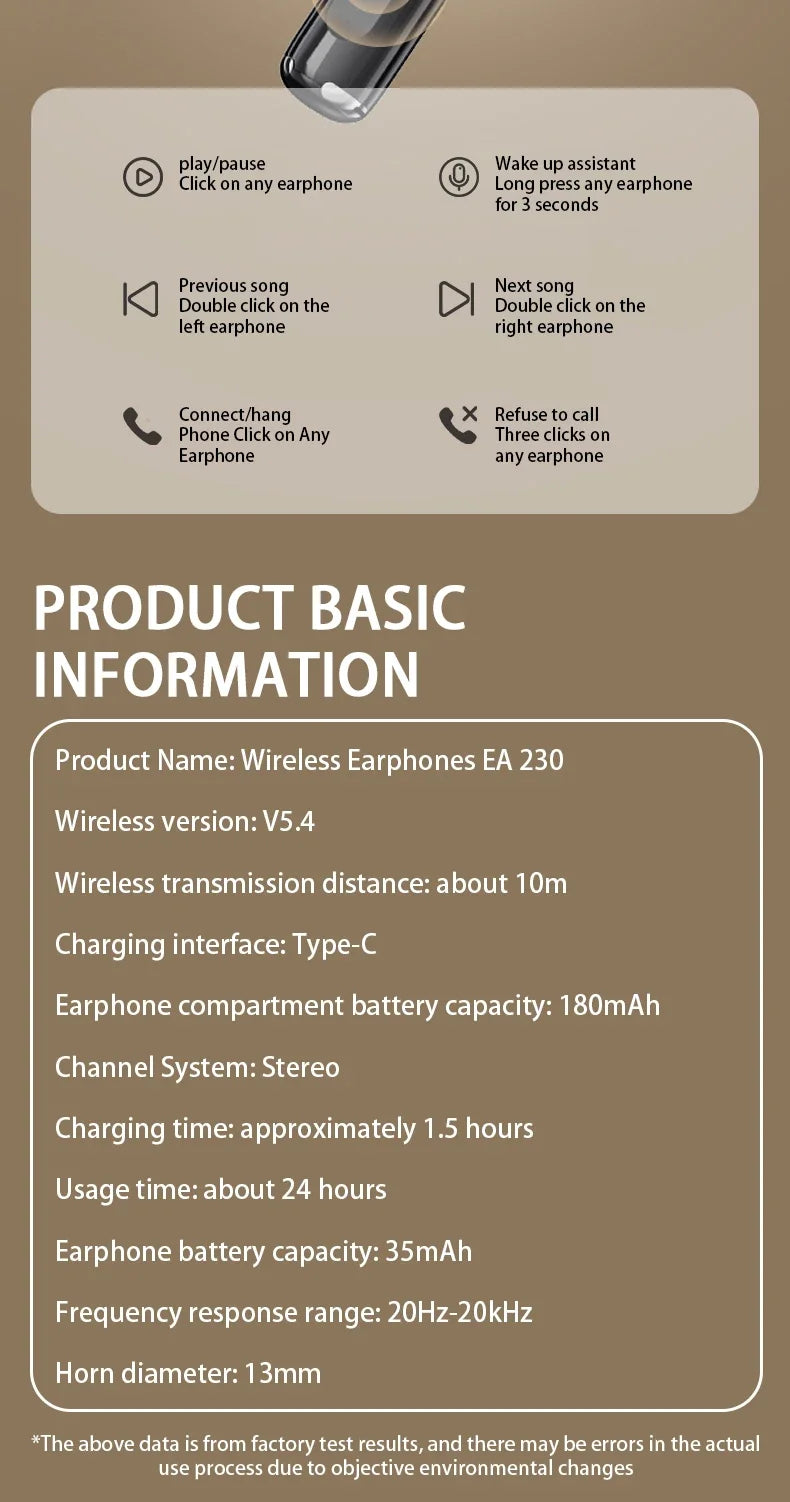 Lenovo EA230 TWS Gaming Bluetooth Earphone 360° Stereo Sound Effects Wireless Headphone Original 100% Earbuds for Sport Running