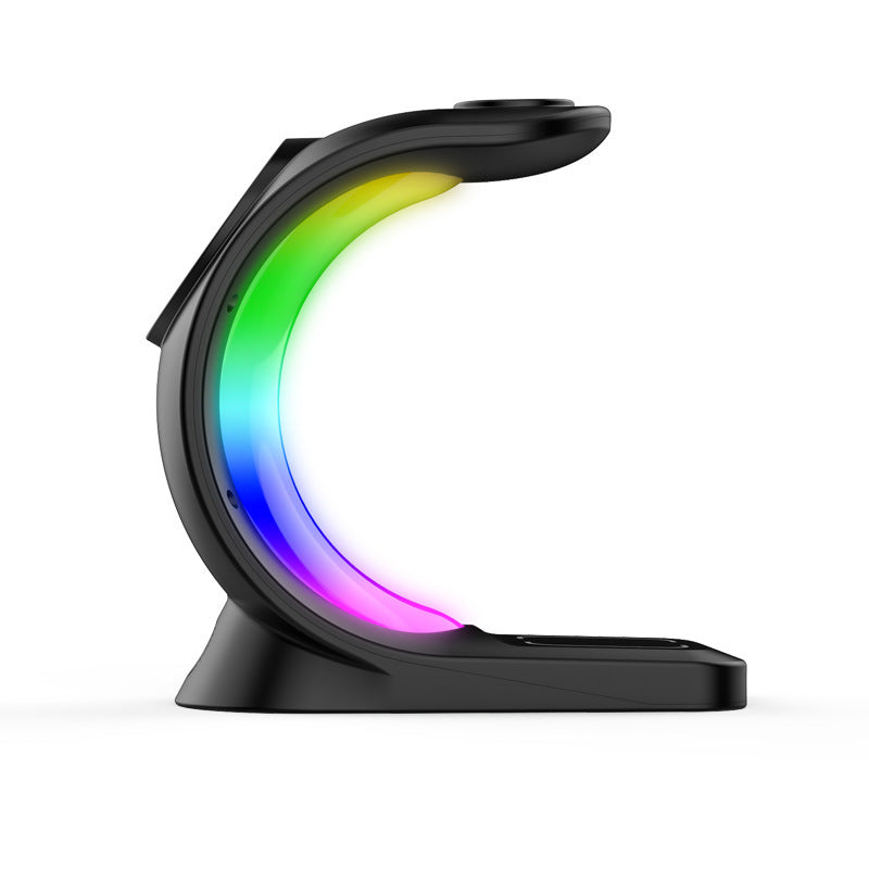 4 In 1 Magnetic Wireless Charger Fast Charging For Smart Phone Atmosphere Light Charging Station For Airpods Pro I-phone Watch - Cnt Tech