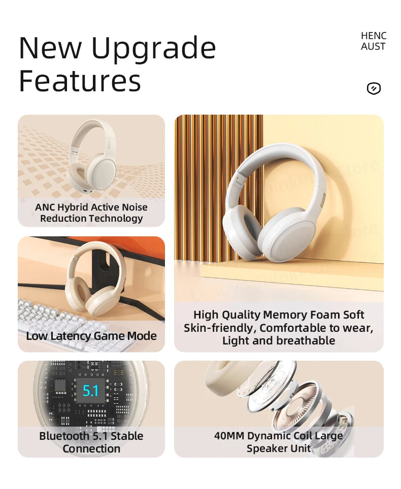 Original Lenovo th30 wireless earphone Bluetooth earphone 5,0 foldable headset sports earphone gaming earphone